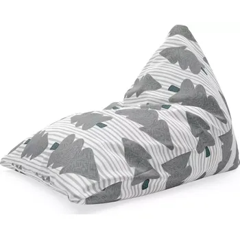 Sedací pytel Sablio Sedací vak Triangl Šedé stromky: 120 x 100 x 100 cm - Sablio