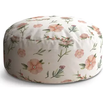 Taburet Sablio Taburet Circle Malované květy: 38x48 cm