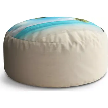 Taburet Sablio Kulatý taburet Circle Pláž s palmami: 38x48 cm - Sablio