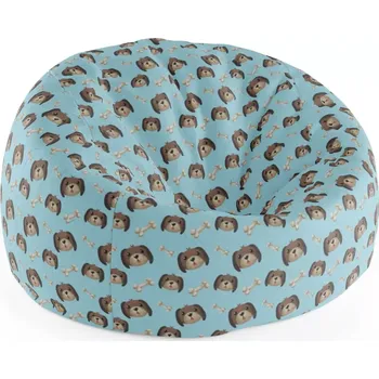 Sedací pytel Sablio Sedací vak Cocoon Pejsek s kostí - 115 x 75 cm x 45 cm - Sablio