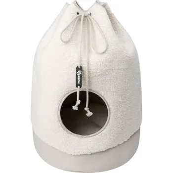 Pelíšek pro kočku District 70 Casa Teddy kukaň pro kočky Cream 60 cm + Doprava zdarma