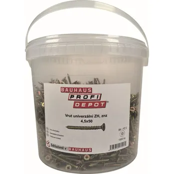 Vrut Profi Depot Univerzální vrut, ø 4,5 × 50 mm, PZ2, zápustná hlava, 1500 ks&nbsp;7247