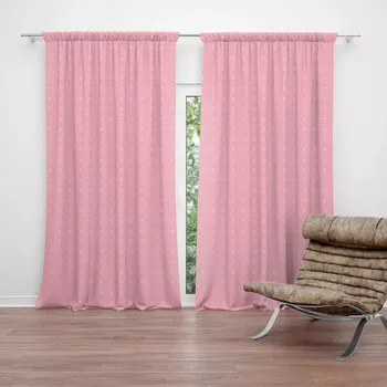 Závěs Sablio Závěsy Bílé čárky na růžové: 2 ks - 140x250 cm - Sablio