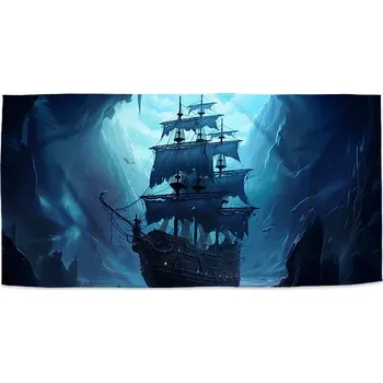 Ručník Sablio Ručník s potiskem Plachetnice v průrvě - 50x100 cm