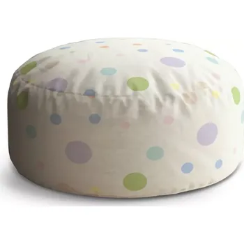 Taburet Sablio Kulatý taburet Circle Tříbarevné puntíky: 38x48 cm - Sablio