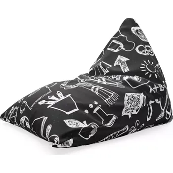 Sedací pytel Sablio Sedací vak Triangl Černobílá škola: 120 x 100 x 100 cm - Sablio