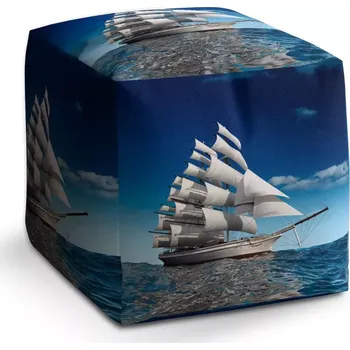 Taburet Sablio Taburet Kostka Loď: 40x40x40 cm - Sablio