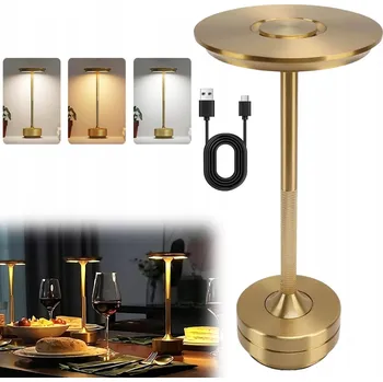 Lampička Moderní LED Stolní Lampa s Bezdrátovým USB Nabíjením a Dotykovým Ovládáním