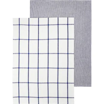 Blomus TAULO sada 2 utěrek 50 x 70 obdélníky cm bílá & modrá
