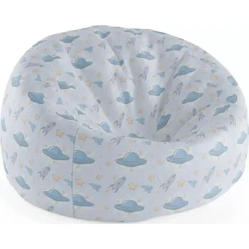 Sedací pytel Sablio Sedací vak Cocoon Létající talíře a rakety - 115 x 75 cm x 45 cm - Sablio