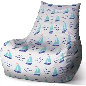 Sedací pytel Sedací vak Bean Modré lodičky - Sablio - 60 x 70 x 70 cm