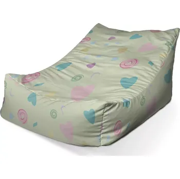 Sedací pytel Sedací vak Lounge Srdíčka a spirály XL - Sablio - 80 x 95 x 50 cm