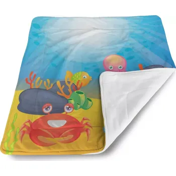 Dětská deka Sablio Dětská deka pro miminko Podmořský svět - 80x100 cm