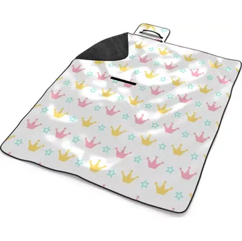 deka Sablio Plážová deka Růžové korunky na bílé: 200x140 cm