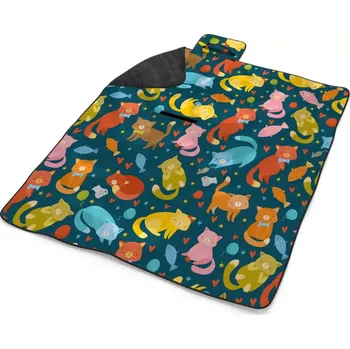 deka Sablio Plážová deka Kočky s rybkami: 200x140 cm