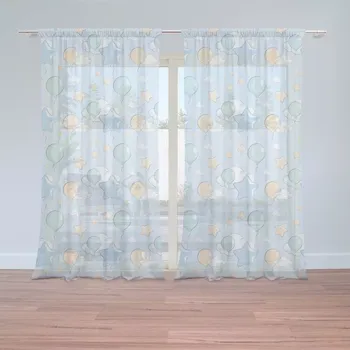Záclona Sablio Záclony Balónky a hvězdy: 2 ks - 150x250 cm - Sablio