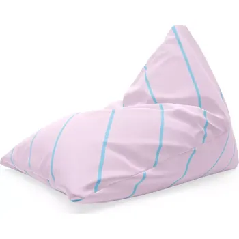 Sedací pytel Sablio Sedací vak Triangl Modré pruhy na růžové: 120 x 100 x 100 cm - Sablio