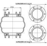Vlnovec, vzduchové odpružení pružina PN. T275/F battaglino s vězněm gart