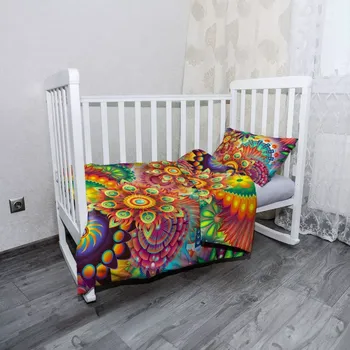 Povlečení Sablio Mikroplyšové povlečení do dětské postýlky Barevné obrazce - 100x135 / 40x60