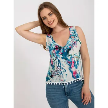 Dámská košile Halenka AT BZ 2202B.70 bílá a modrá M/L