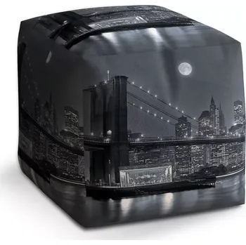 Taburet Sablio Taburet Kostka Noční New York 2: 40x40x40 cm - Sablio