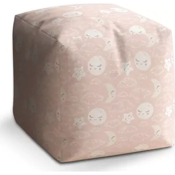 Taburet Sablio Taburet Kostka Mráčky a měsíc: 40x40x40 cm - Sablio