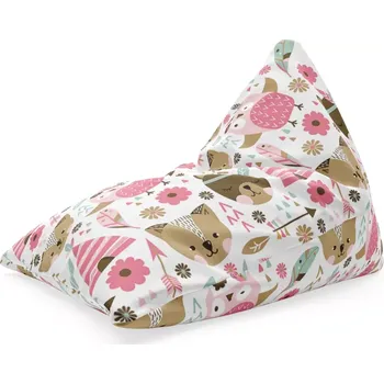 Sedací pytel Sablio Sedací vak Triangl Lesní zvířátka: 120 x 100 x 100 cm - Sablio