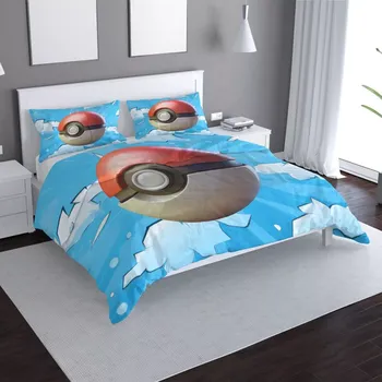 Povlečení Saténové povlečení Pokemon ball Obloha - Sablio - 140x220 / 90x70