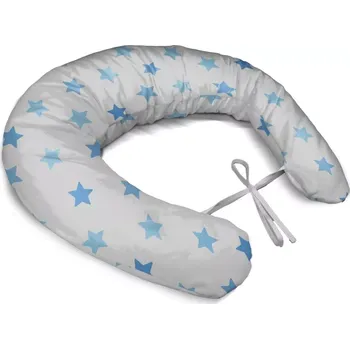 Sablio Těhotenský polštář Modré hvězdy na bílé