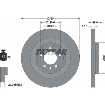 Brzdový kotouč Brzdový kotouč TEXTAR 92278403