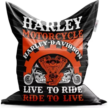 Sedací pytel Sablio Sedací vak Classic Harley-Davidson Live to ride, ride to live - 200x140 cm