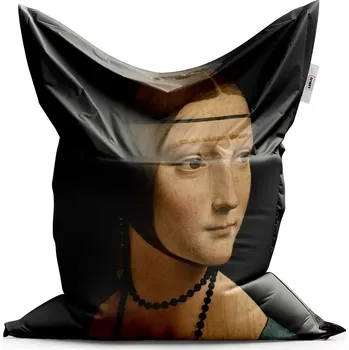 Sedací pytel Sablio Sedací vak Classic Dáma s hranostajem - Leonardo da Vinci - 200x140 cm