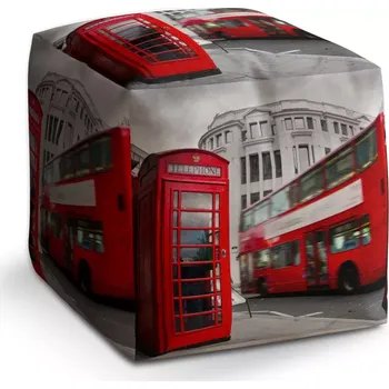 Taburet Sablio Taburet Kostka Londýn 2: 40x40x40 cm - Sablio