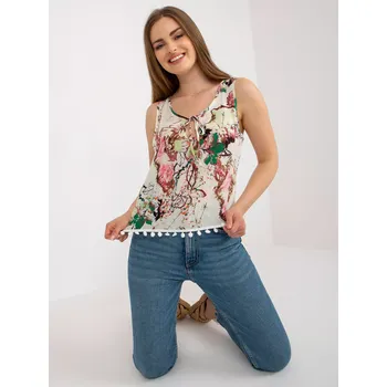 Dámská košile Halenka AT BZ 2202B.70 bílé a zelené S/M