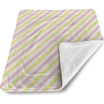 Dětská deka Sablio Dětská deka pro miminko Růžové a žluté pruhy - 80x100 cm