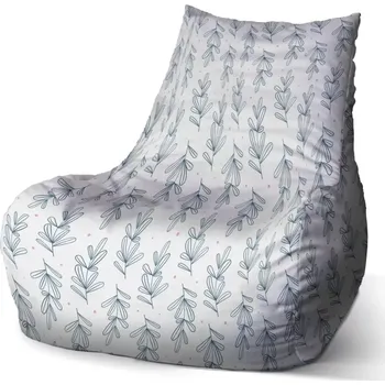 Sedací pytel Sedací vak Bean Modré lístky - Sablio - 60 x 70 x 70 cm