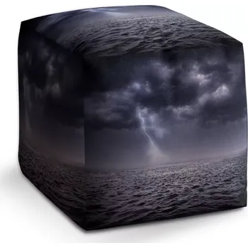 Taburet Sablio Taburet Kostka Bouře nad mořem: 40x40x40 cm - Sablio