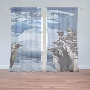 Záclona Sablio Záclony Tučňáci: 2 ks - 150x250 cm - Sablio