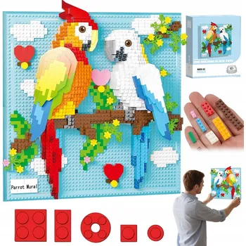 ostatní stavebnice PLASTOVÁ STAVEBNICE 1700 DÍLKŮ: PAPOUŠCI NA VĚTVI - DEKORACE DO DĚTSKÉHO POKOJE