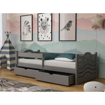 Dětská postel s úložným prostorem Pinokio Barva dřeva: Grafit, 90x200 cm