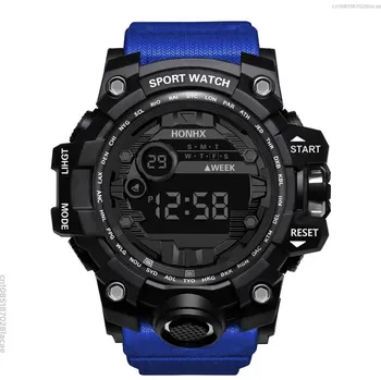 Hodinky Multifunkční digitální sportovní pánské hodinky | pánské doplňky - modrá 01