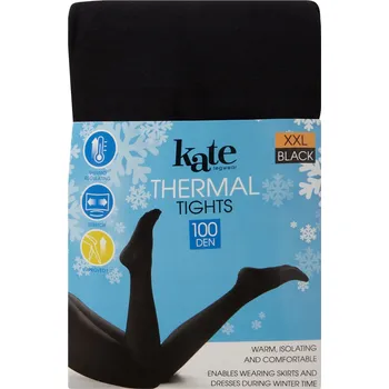 Dámské legíny TERMO LEGÍNY TERMO PUNČOCHÁČE ČERNÉ vel. XXL
