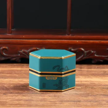 Dóza na potraviny Hexagonální plechová dóza na čaj | kuchyňská nádoba - Styl 9 - krátký