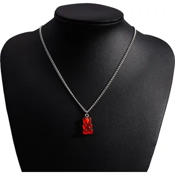 Náhrdelník Barevný řetízek s medvídkem pro dívky a ženy | náhrdelník, přívěsek - 7