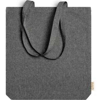 Textilní taška, recyklovaná bavlna, 38x8,5x41cm, ČERNÝ MELÍR, 1 ks