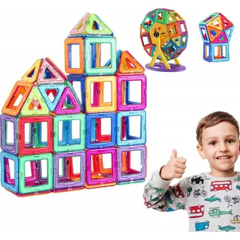 ostatní stavebnice Magnetické vzdělávací stavebnice - hladké hrany, bezpečné puzzle