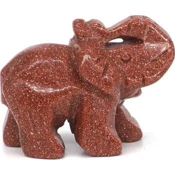 Sloní soška z kamene | bytová dekorace, figurka - Červený zlatý kámen