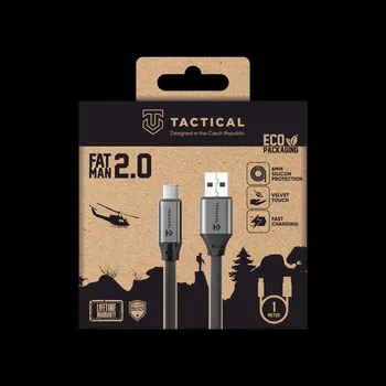 Datový kabel Tactical Fat Man 2.0 Cable USB-A USB-C 1m Yellow