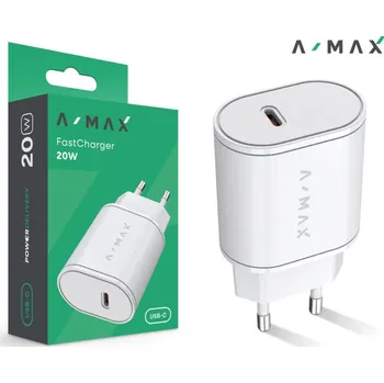 Chytrá nabíječka A-MAX Power Delivery 20W USB-C, bílá