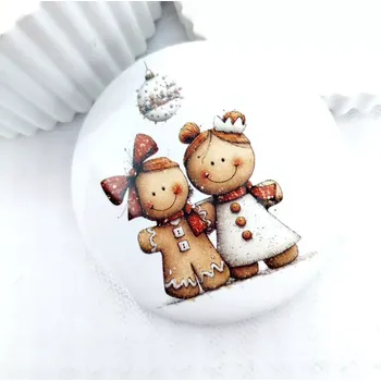 Dekorativní magnet Perníčkové slečny, magnetka průměr 58 mm, 1 kus